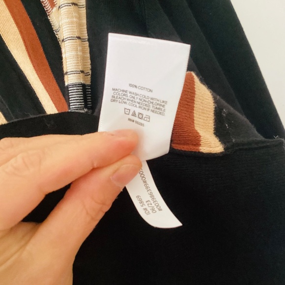 Express Men’s Button Up Collated Sweater Size L Cotton Preppy Brown Black Woven - Picture 9 of 13